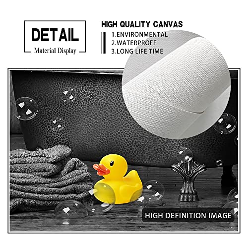 Souldoor Funny Bulldog Dog Wall Art Dog Pictures Wall Decor Canvas Print Black And White Animal Wall Art Dog Bathroom Painting Bathtub Wall Decor Funny Artworks Home Decor For Bathroom 12X16Inch #TOP1