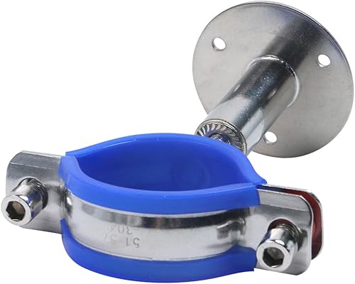 Miniatura 3 de 2 Pcs Stainless Steel Wall Mount Pipe Support Bracket Adjustable Pipe Bracket Clamps Cable Clips Fit for 54-57mm Pipes OD