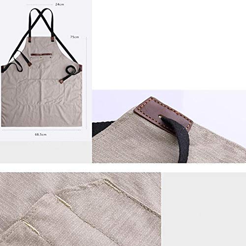 delantal Negro beige algodón delantal barbero florista jardinero pintor carpintero artesanía trabajo desgaste uniforme