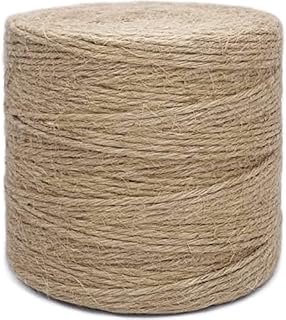 Rophomor 1000FT Jute Twine Rope 3mm 6ply Natural Thick Garden Twine String Heavy Duty for Gardening Bundling Crafts Arts Gift Brown Jute-03-1000 Jute-03-1000