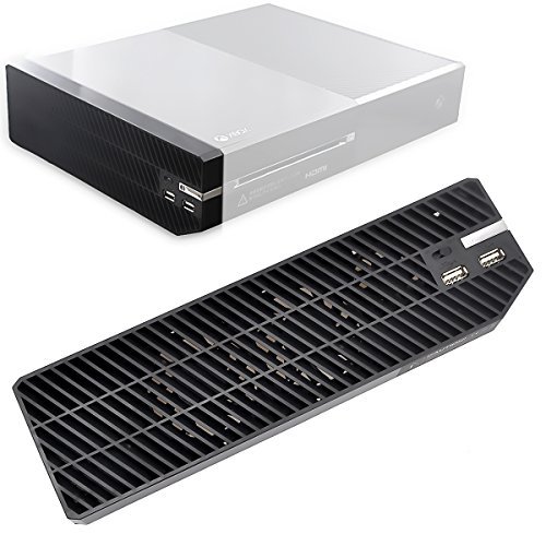 SKmoon USB Cooling Fan External Cooler Fan with 2 Ports USB Hub for Microsoft Xbox One Console(Black)