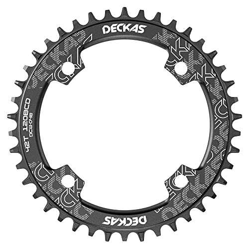 Enjcyling Narrow Wide Chainring, Second Generation Technology, 120mm BCD 120 BCD Full Alloy CNC 42T Black for 7/8/9/10/11/12 Speed