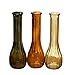 Price comparison product image Set Of 3 Woodland Ribbed Glass Vases Green Brown Amber Tall Flower Bud Stem Deco