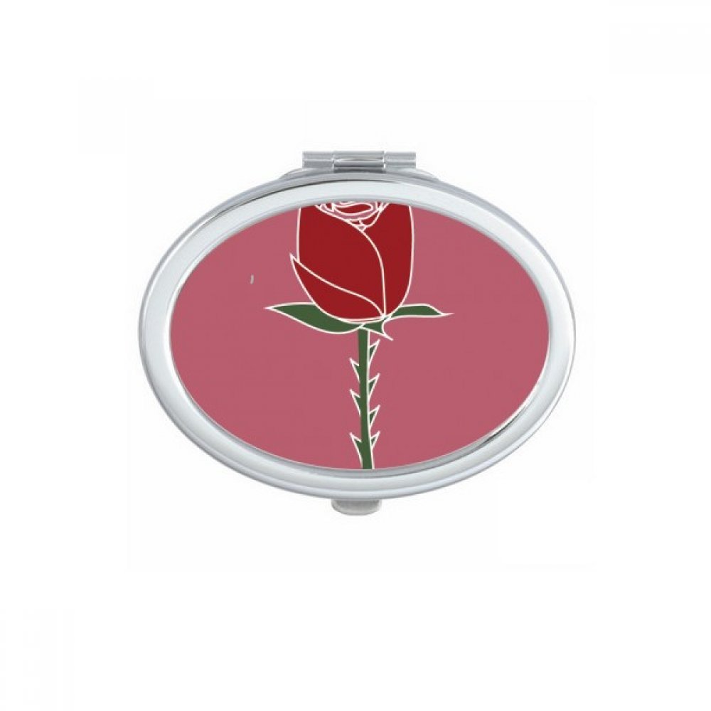 Miroir de maquillage portable fleur d'œillet rouge pour sac