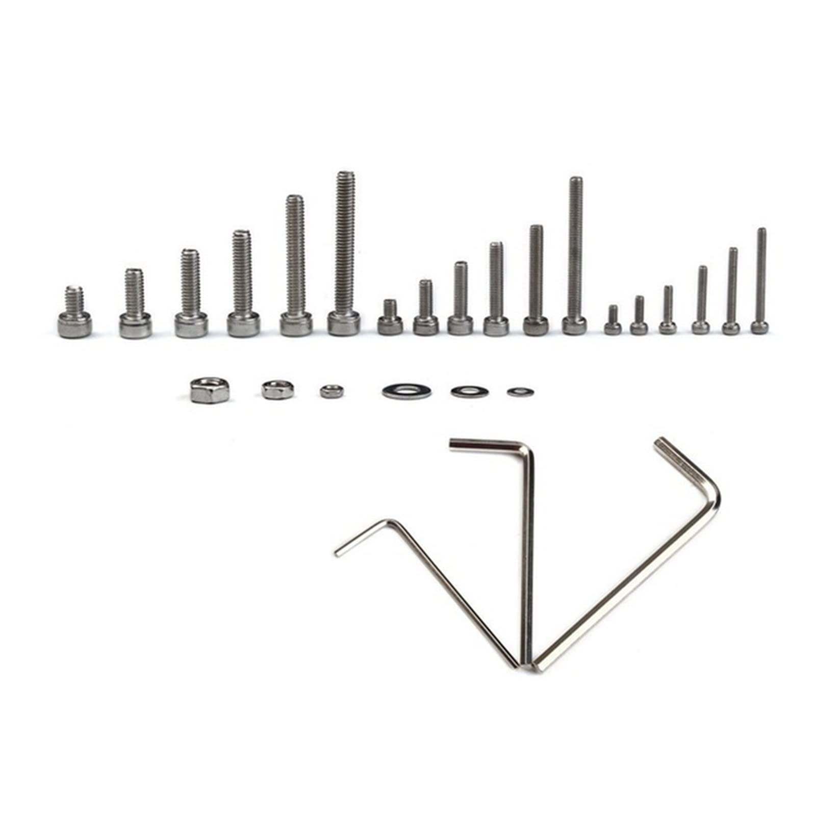 VOREAL 1080-teilige Edelstahl-Muttern- und Bolzensätze Schraube Sechskant Sechskantkopf Unterlegscheibe mit Muttern Schraubenschlüssel Sortiment Kit Sortiment Lampe verpackt Leisurely