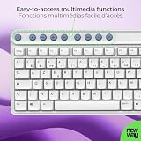 NEWWAY NKMP252 Bezprzewodowa klawiatura 2,4 GHz AI Copilot - AZERTY francuski - ciche uderzenie, 14 klawiszy multimedialnych, lekka mysz z 6 przyciskami, podkładka pod mysz w zestawie, długa żywotność