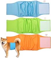Kit 3 Fraldas Cachorro Macho Reutilizáveis Cor 2- Materiais Duráveis ​​Solução lavável na máquina para incontinência de animais de estimação e viagens longas Petting Is Caring (M)