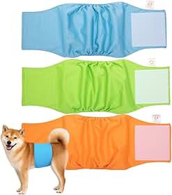 Kit 3 Fraldas Cachorro Macho Reutilizáveis Cor 2- Materiais Duráveis ​​Solução lavável na máquina para incontinência de animais de estimação e viagens longas Petting Is Caring (M)