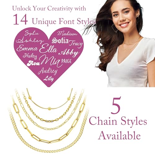 Personalized Arabic Name Necklace - Custom Jewelry for Women, 925 Sterling Silver/Stainless Steel, 6 Arabic Font Styles, Gold/Silver/Rose Gold, Gift for Birthday, Anniversary, Valentine’s Day2