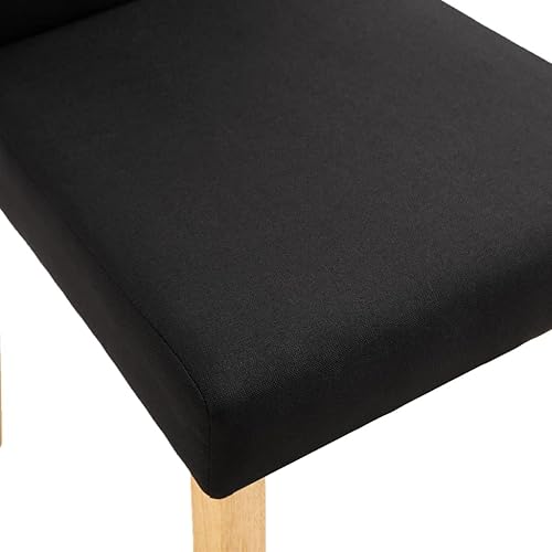 Miniatura 8 de 4 Pack Black Fabric Dining Chairs with Rubber Wood Frame - Modern Farmhouse Kitchen Chairs Set, Comfortable Upholstered Seating for Dining Room