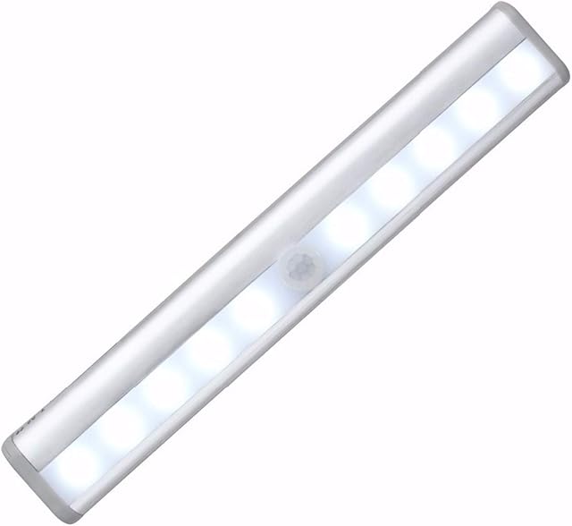 WedDecor Under Cabinet Light Wireless LED Light with PIR Motion Sensor, Portable Battery Powered Lighting with Magnetic Strip, Stick on Lights for Stairs, Cupboard, Kitchen, Wardrobe, Warm White, 1Pc