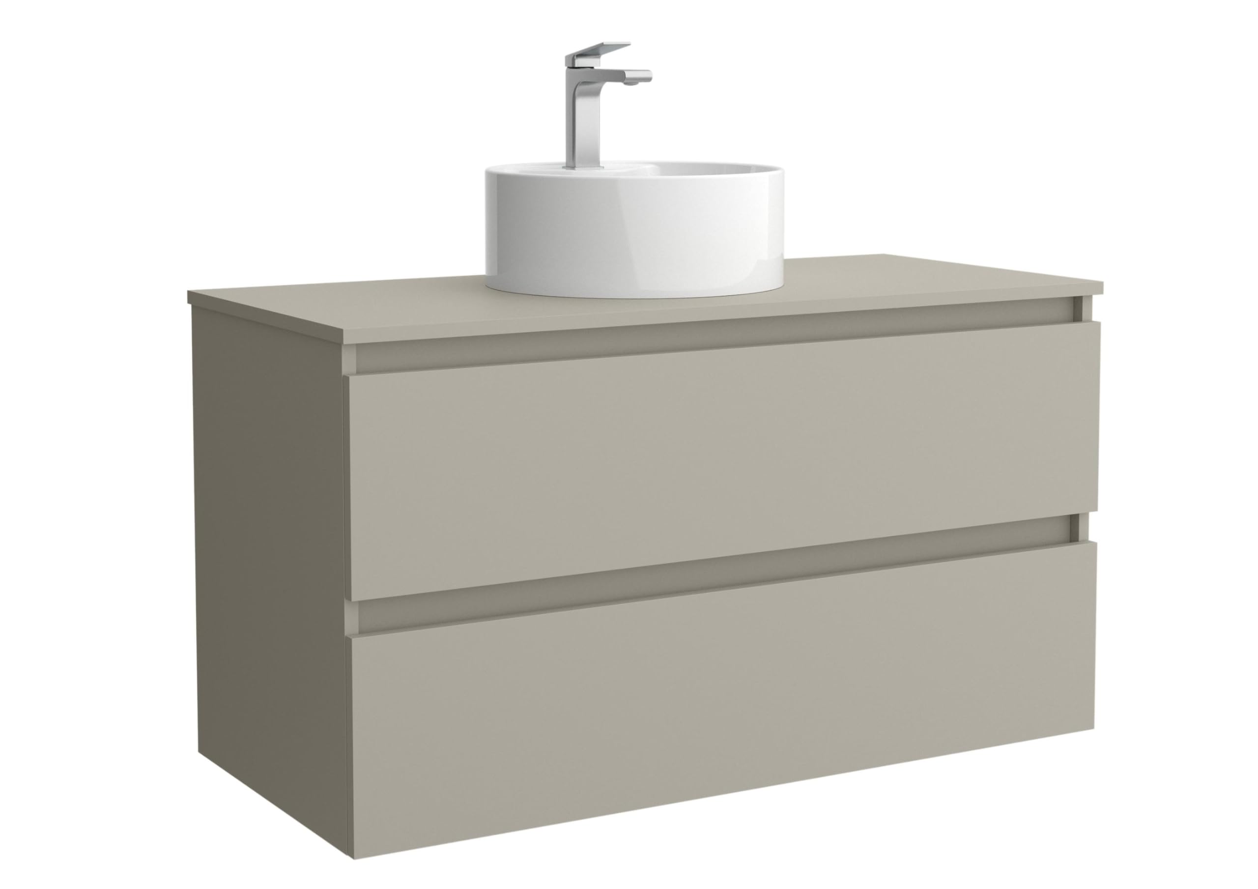 Mueble de Baño BEQUIA 100cm Gris Mate 2 cajones (Sin Lavabo)