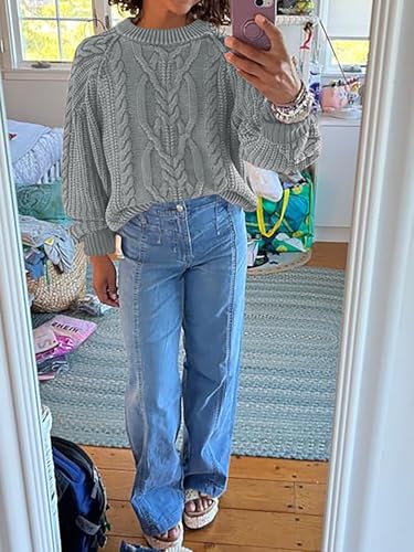 Image of Cicy Bell Womens Oversized Cable Knit Sweaters Fall Chunky Pullover