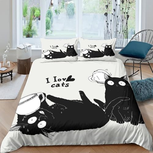 Parure de lit chat 3D microfibre résistante et douce 135x200 - 4