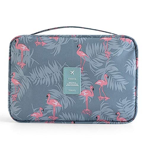 Amaoma Trousse de Toilette Voyage Trousse Maquillage Portable Organisateuer de Toilette Sac de Toilette Trousse a Maquillage Étanche Trousse Toilette Maquillage Sac pour Femme Filles, Flamingo
