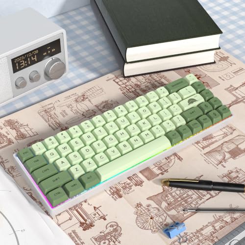 Image of 65% Mini Wired Keyboard RGB Blacklit for Office Gaming,68Matcha