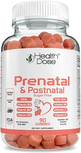 Suplemento Complejo Prenatal/Postnatal. Vitamina B6, B12, C, Zinc. 90Ct