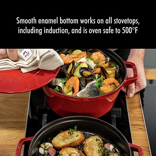 STAUB Cast Iron Set 4-pc, Stackable Space-Saving Cookware Set, Dutch ...