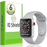 IQShield Screen Protector Compatible with Apple Watch 38mm (Apple Watch Series 3, 2, 1)(6-Pack)(Ultimate) Anti-Bubble Clear TPU Film