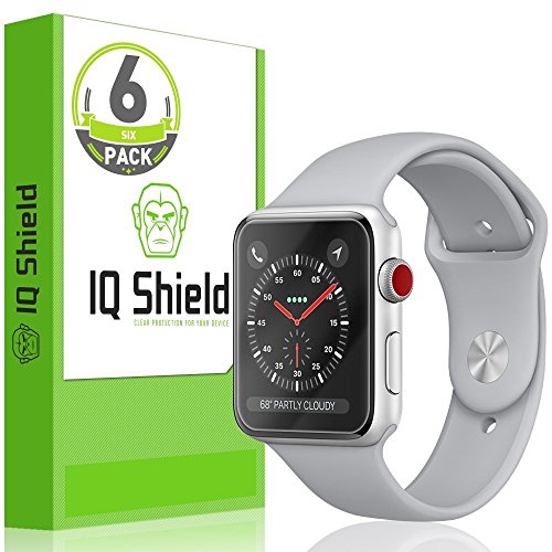 IQShield Screen Protector Compatible with Apple Watch 38mm (Apple Watch Series 3, 2, 1)(6-Pack)(Ultimate) Anti-Bubble Clear TPU Film