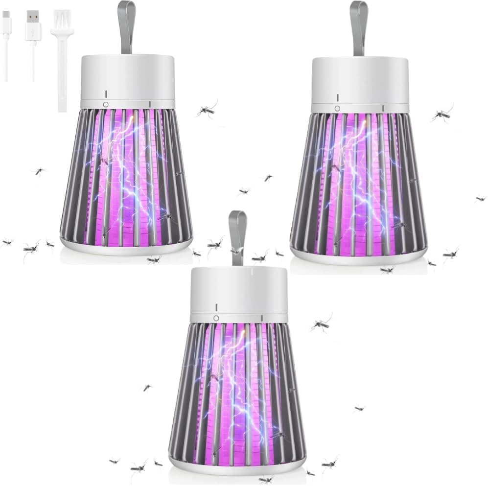 Ozzie Mozzie Pro Zapper Portable Lamp for Camping, Indoors & Outdoors, High Capacity, Integrated Light, Effective Around You, 3 Pcs