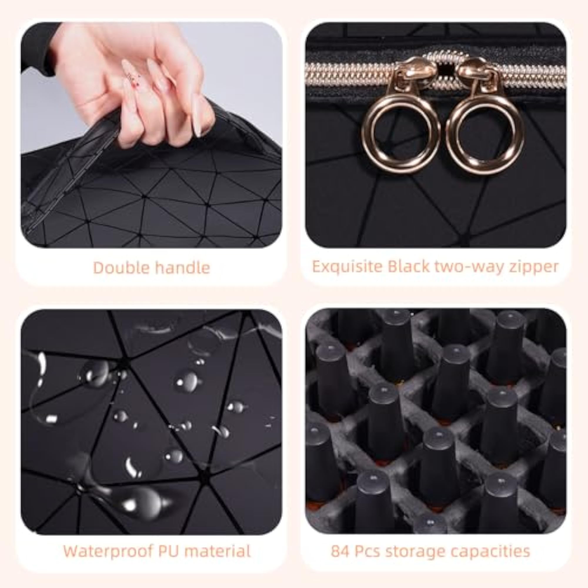 Nail Polish Organizer Bag, Black, X Large