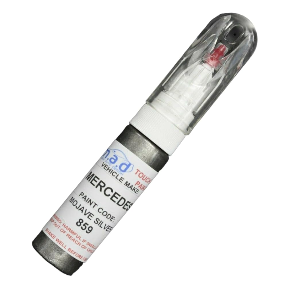 M.a.d Myldan Auto Design Paint, Primer & Lacquer Mercedes Benz Mojave Silver 859 Touch Up Pen Bottle Brush Repair Paint Chip (, 30 Milliliters)