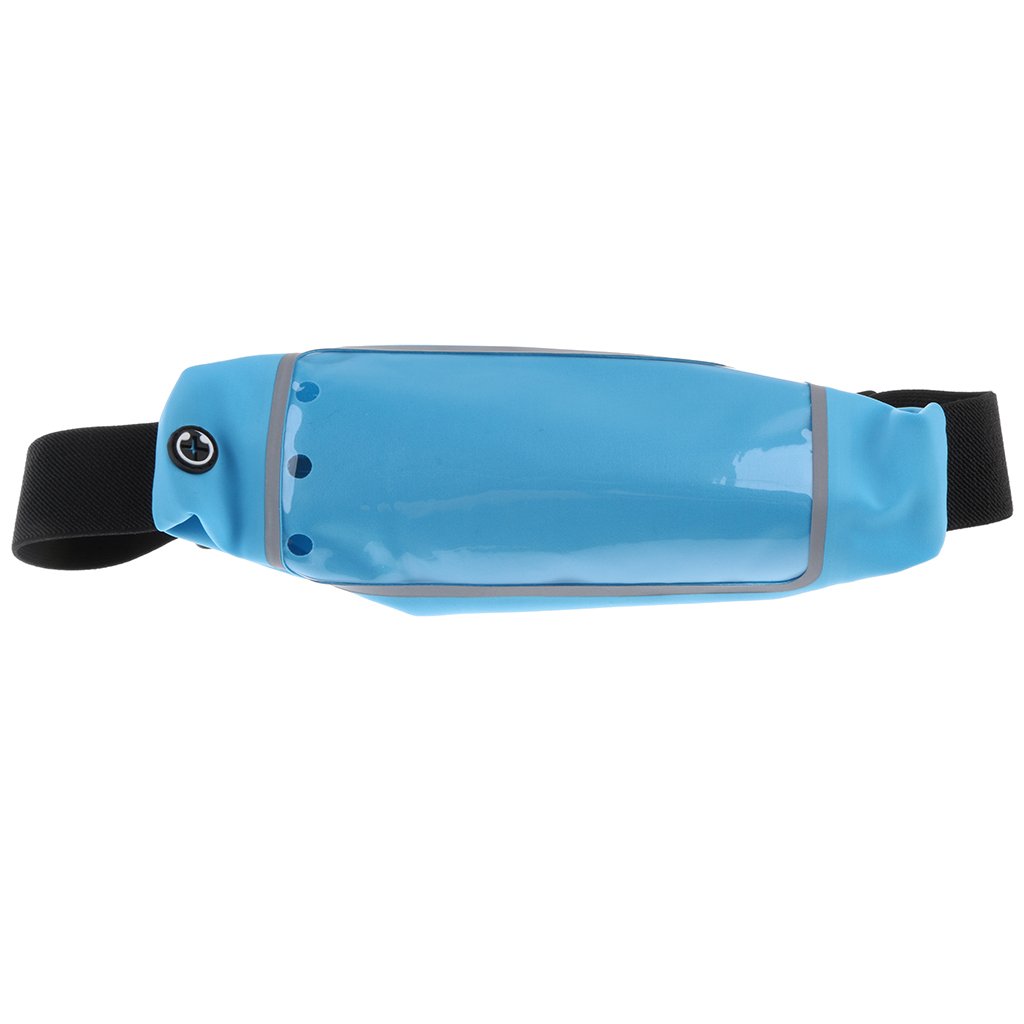 CLUB BOLLYWOODWaist Band Bag Sport Run Bum Bag Touch Screen Cover for Mobile Phone L Blue