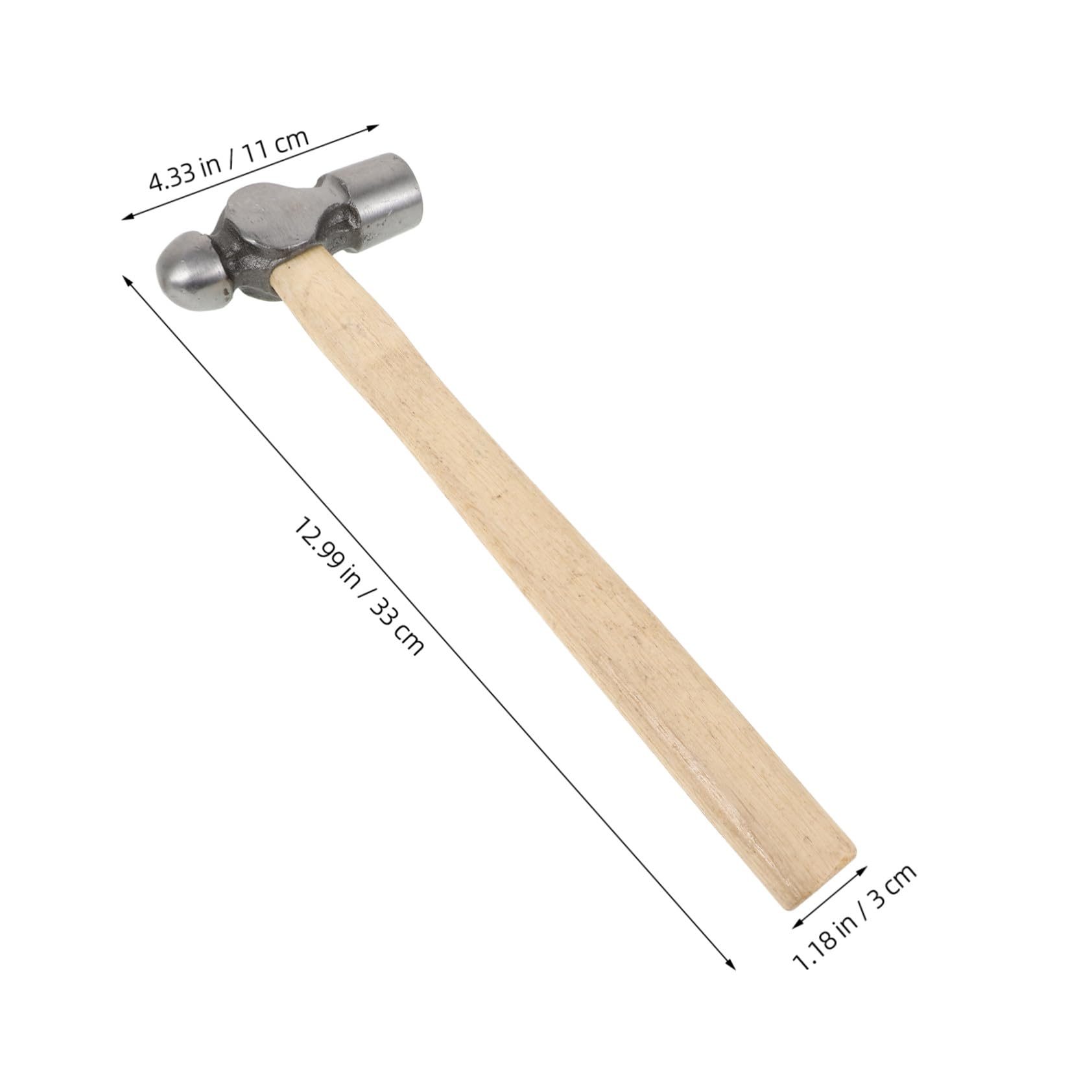 Uonlytech Martillo de Encofrador con Mango de Madera Cabeza Redonda de Resistente Herramienta Robusta para Carpintería y Bricolaje Doméstico