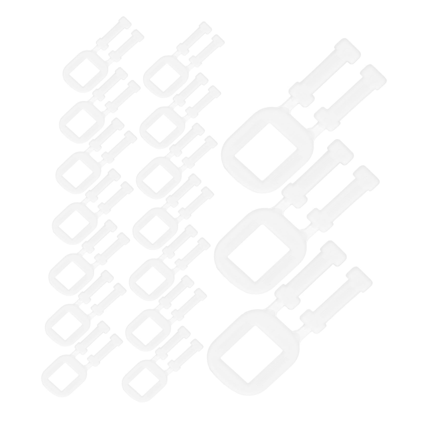 MUCKLILY - Lot De 100 Boucles De Cerclage Plastique Transparent - Pour Sangliage Colis, Palette - Taille 6x2.5 Cm