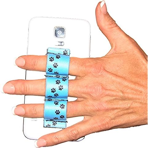 LAZY-HANDS 3-Loop Phone Grip - FITS Most - Paws Blue Cover