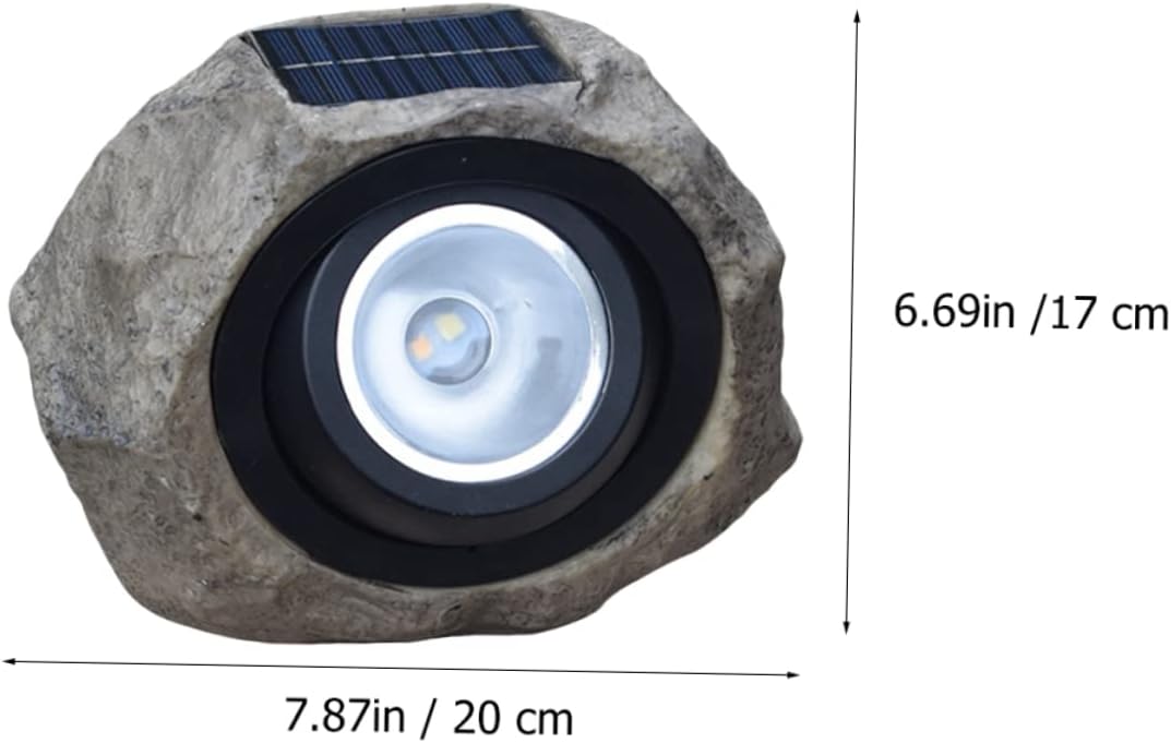 Solar Decorative Spotlight Simulation Stone Lamp Outdoor Lawn Yard Lamp Polysilicon Solar Panels 2 Gear Light