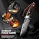 Omesio Damast Jagdmesser Hochwertiges Damaststahl Survival Messer Outdoor Damastmesser mit Scheide, Japanischer Stil, Holzhriff