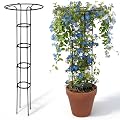 ElaraBerry 2 Pcs 63 Inch Garden Obelisk Trellis for Climbing Plants Outdoor, Mushroom Top Flower Trellis Rustproof Metal Tomato Trellises for Potted Plants Rose Climbing Vine Tomato Cucumber Grape