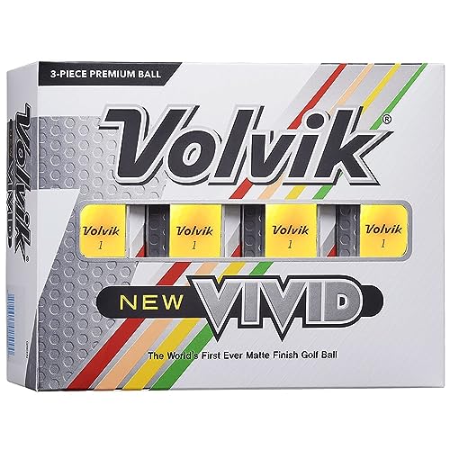 Volvik Vivid - Confezione da 12 palline da golf, colore: giallo Volvik Vivid - Confezione da 12 palline da golf, colore: giallo