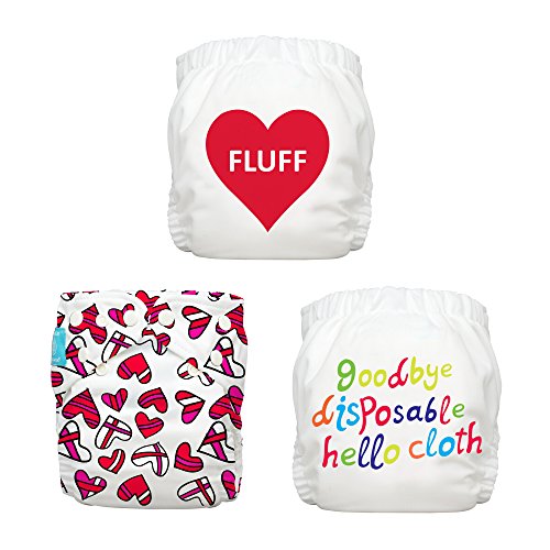 Charlie Banana 3 Diapers Plus 6 Inserts, Fluffy Love