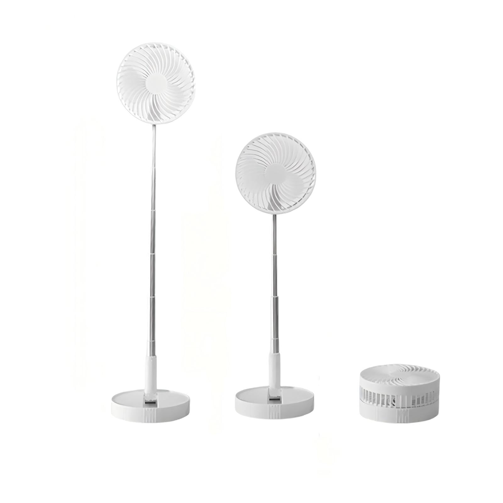 Ventilador de Pie Portátil Plegable Oscilante -Silencioso 30dB 3 Velocidades, Ajuste 180° USB C Pequeño Mesa Ventiladores para Hogar Dormir Oficina Viaje(Blanco)