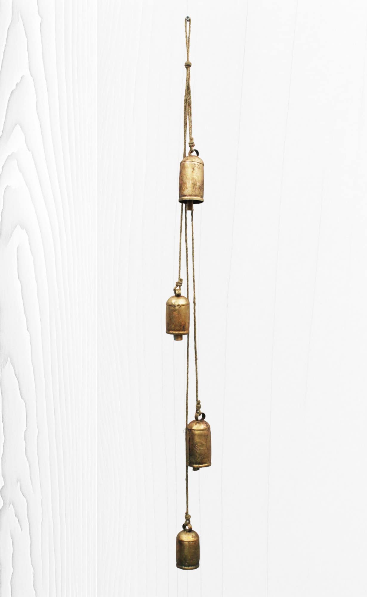 Carillon rustique en fer 4 cloches Mango Gifts suspension murale jardin 100 cm