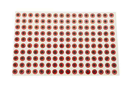 HTHYLURE Fishing Lure Eye 2D Flat Eye Fishing Eyes 2D Holographic Lure Eyes Making Fly Tying Fake Fish Eyes DIY Lifelike Realistic Artificial Holographic Fake Eyes 2D red 6MM-310 PCS