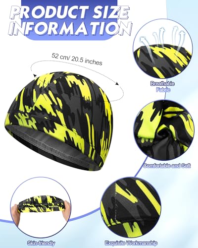 Image of 9 Pcs Cooling Skull Cap Camo Liner Sweat Wicking Lightweight Cycling Cap Running Hat for Men Women