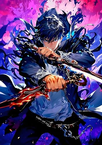 Image of NIJUKA Anime Printed Metal sheet Poster For Home And Room Decoration | For Anime Art Fans Boys And Girls (jin wo Stylish look art)