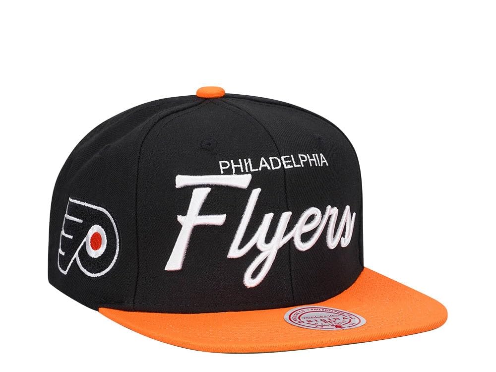 Mitchell & Ness Philadelphia Flyers Vintage Script Snapback Cap, black, One Size