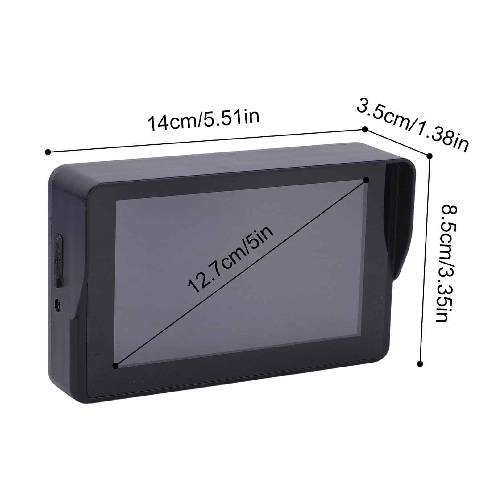 Aramox Lenker Fahrradspiegel mit 1080P Rückfahrkamera, 5-Zoll-Monitor, Nachtsicht, 110° Weitwinkel, IP68 Wasserdicht, Schwarz