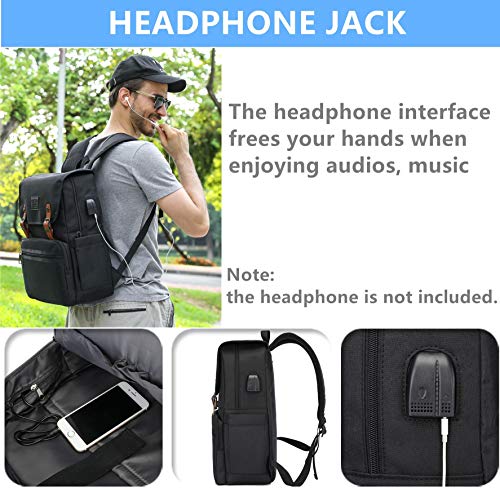 HFSX Laptop Backpack Men Women Vintage Backpack Bookbag College Backpacks Stylish Backpack Black Fits 15.6 Inch Laptop4