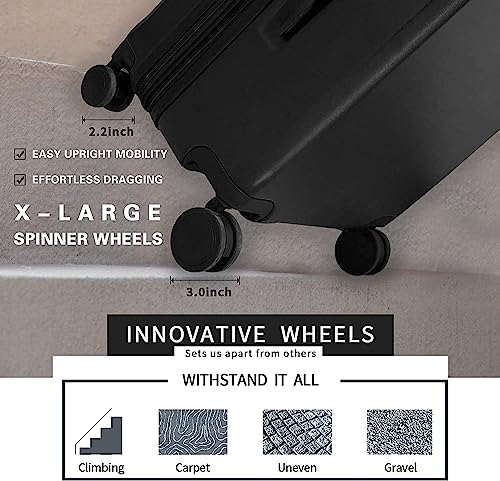 Image of Verage Luxe Freeland Set of 2 (56 cms & 78 cms) Blue Cabin & Check-in Hardsided Trolley Bags for Travel, Expandable Hardshell Suitcase with Spinner Wheels, TSA Approved Lock Luggage (20 /28 Inch)