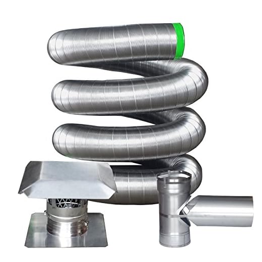 Rockford Chimney Supply RockFlex Stainless Steel Flexible Chimney Liner Tee Kit, 8 Inch x 25 Feet