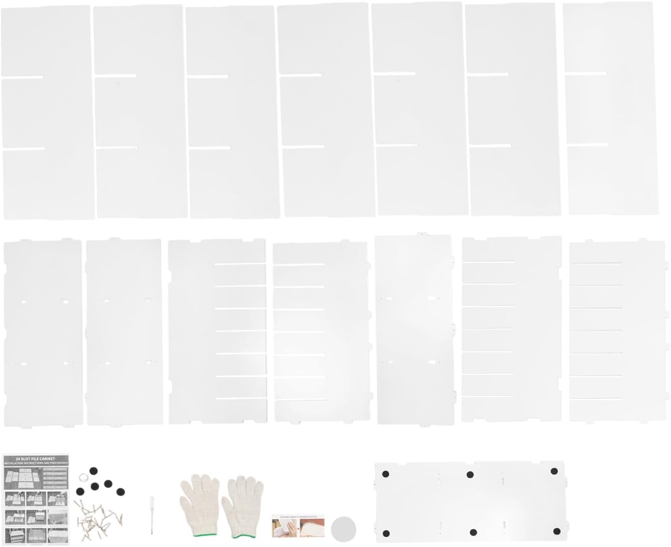 24 Compartimentos A4 Bandeja Archivador Organizador,Máximo 60kg,73.7x30.2x59.6cm Revistero Clasificador Carta archivador de PVC Soporte Papeles Almacenamiento Escritorio Estante Documentos,Blanco