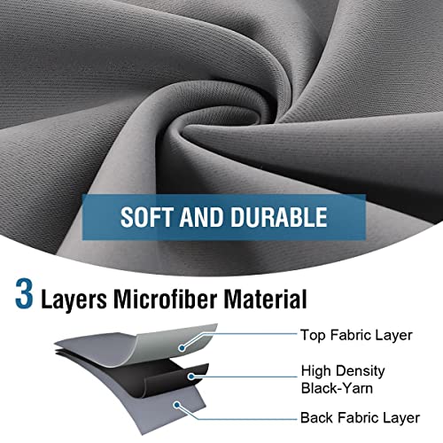 H.Versailtex 2-Pack Blackout Pencil Pleat Curtains for Room Darkening & Thermal Insulation, Energy-Saving Drapes, 90" Width x 90" Drop, Frost Grey - Image 6