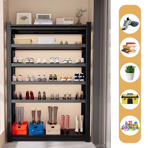 Étagère à chaussures réglable en métal : la solution gain de place pour entrée