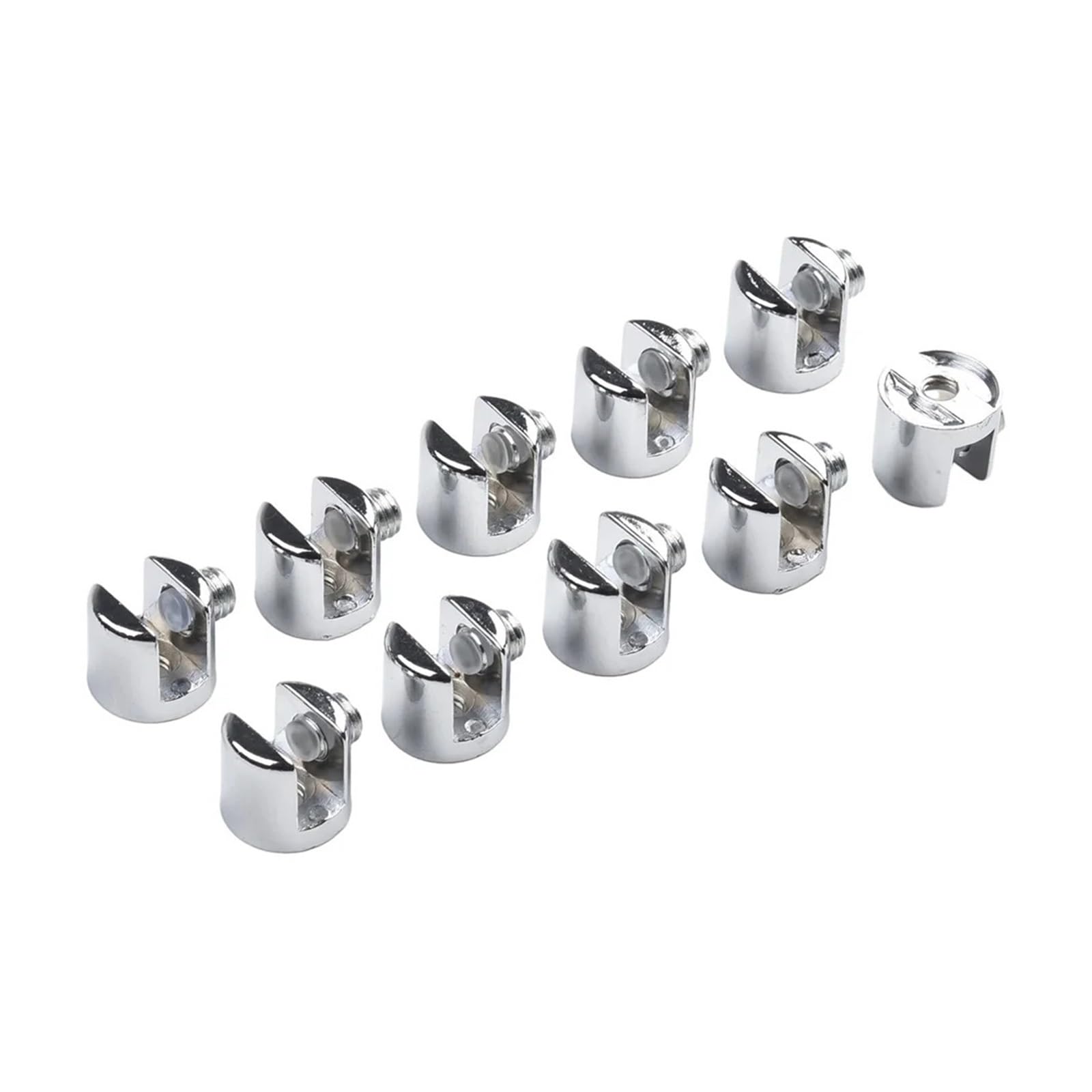 50 Glass Shelf Support Clamps for 6mm 8mm Glass Chrome Zinc Alloy Brackets Designed for Durable and Stable Shelf Fixing
